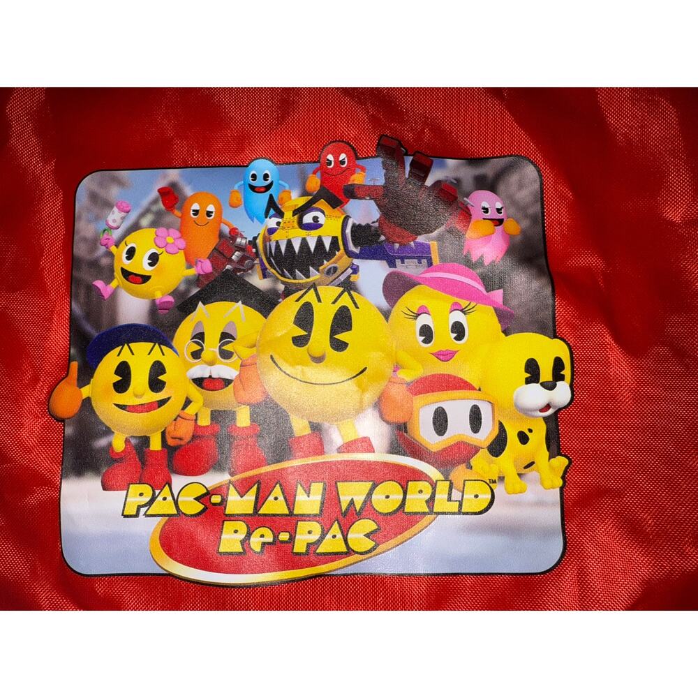 2022 SDCC PAC-MAN WORLD RE-PAC Red Drawstring Backpack Promo RARE! - Picture 2 of 4